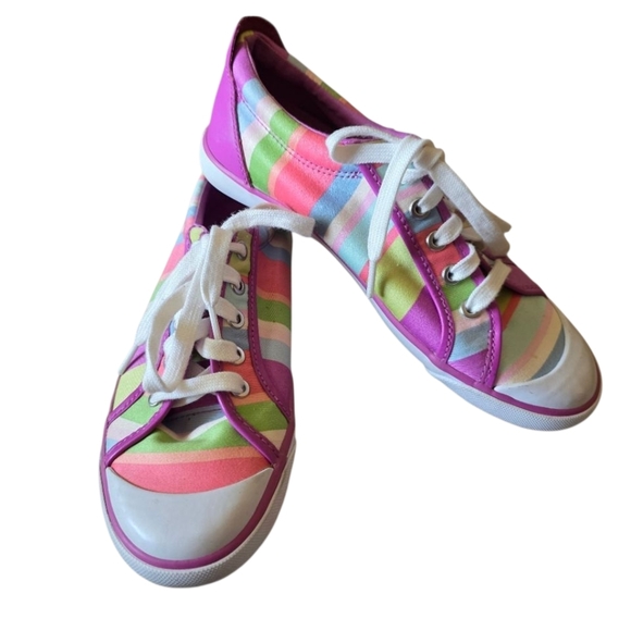 Coach Barrett Stripe Hampton Weekend Sneakers Size 8B - Picture 1 of 6